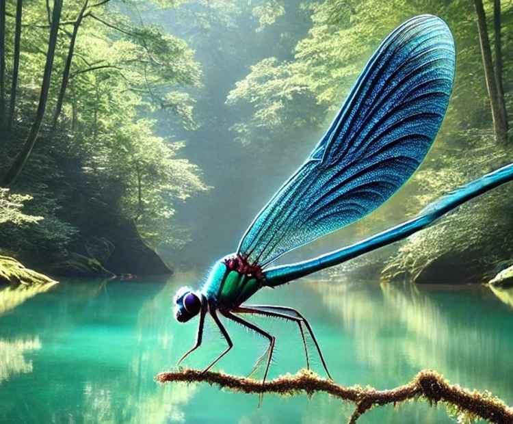 A mesmerizing dragonfly spotted near a North Carolina pond, its wings shimmering in the sun.